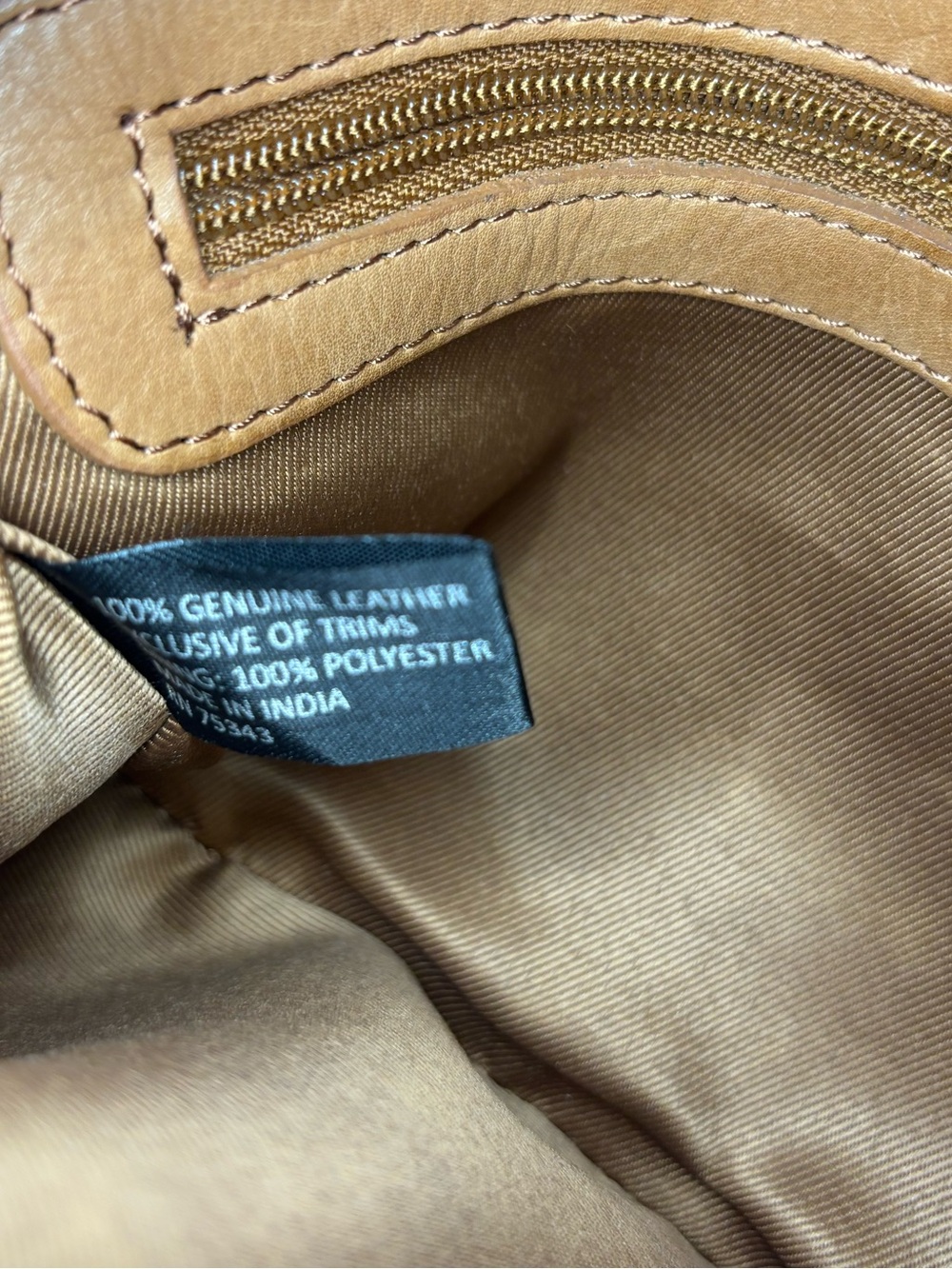 Woven Leather Crossbody Bag in Camel - Picture 5 of 12
